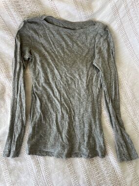 Women's GAP Lightweight Long-Sleeve Scoop Neck Top - Gray